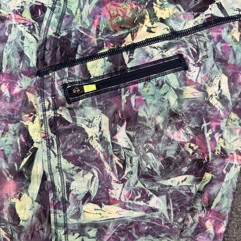 Lululemon Run Inspire Crop Leggings Size 8 Pants Multi Color Pocket Yoga Capri - Picture 3 of 7